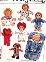 6968 CPK,FLOWER KIDS 16'', 18'' DOLL NIGHTWEAR, SLEEP SACK PATTERN